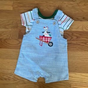 Cow/Chicken Overalls Set